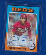 Noelvi Marte 2024 Topps Heritage Real One Signature MLB Rookie On Card AUTO Reds