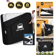 Mattress Bags for Moving Waterproof Storage Bed Cover with Handles Zipper 82x...