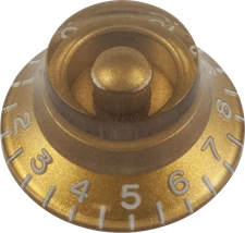 CE Top Hat Control Knob, Gibson Style, Embossed Numbers, Gold, Single