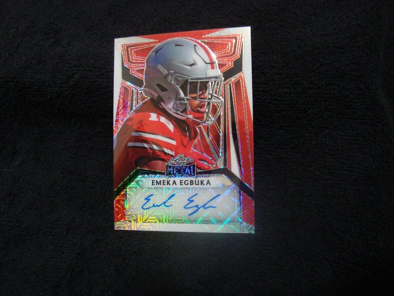 2023 LEAF METAL EMEKA EGBUKA RED MOJO TRUE 1/1 AUTOGRAPH  OHIO STATE