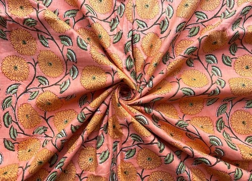 25 Yard Hand Block Print Handmade Cotton Indian Natural Sanganeri Printed Fabric