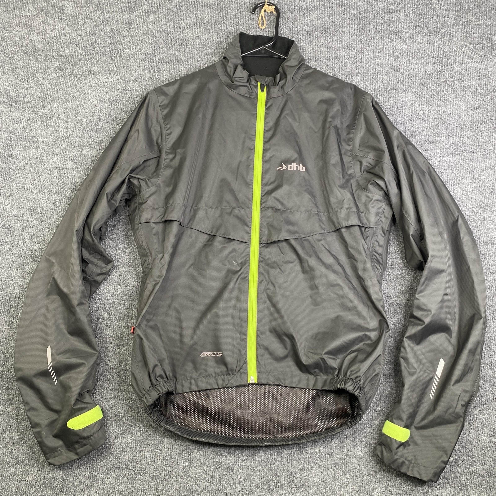 Dhb Cycling Wind Jacket Mens Medium Gray EQ2.5 Hi Vis Reflective Road Bike