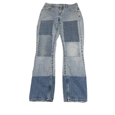Levi s Jeans Upcycled  Reworked Patchwork Boho Handmade Distressed Custom 28x29