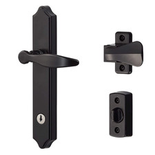 Ideal Security Door Lever with Deadbolt Lock for Out-Swinging Doors Black