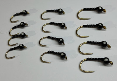 Wicked White Brass Bead Nymphe Forelle Fliegen 12 Fliegen.4 von jeder Größe 14s,12s & 10s