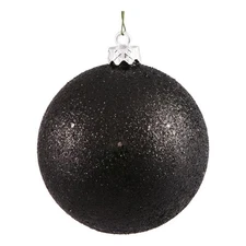 Vickerman 12" Contemporary Plastic Ball Ornament in Sequin Black