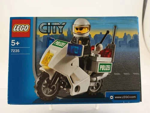 2005 LEGO 7235 City Police Motorcycle NEW SEALED! Vintage Black & Green Stickers