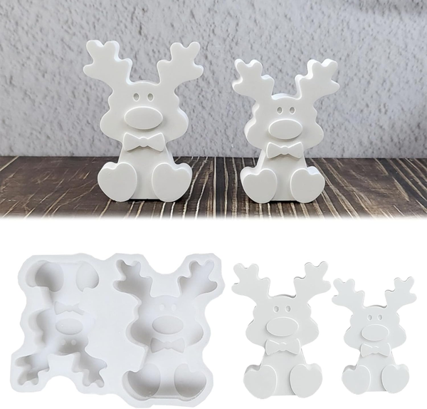 2 StüCk Silikonformen GießFormen Elch , Weihnachten Silikonform Elch Weihnachten-image