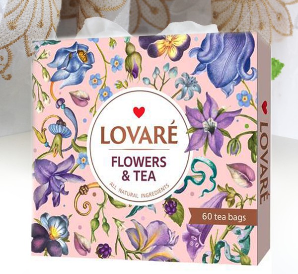 60 Teebeutel Lovare Tee Sortiment Flowers & Te Collection 12 Verschiedene Sorte-image