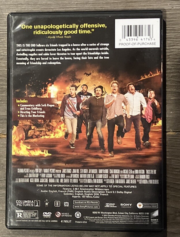 This Is the End (DVD, 2013) James Franco, Seth Rogen, Jonah