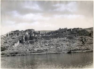ruins of Sabagura, with the Nile in the foreground, Egypt, 1920-1925 Old Photo