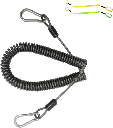 10Ft-150Lb Retractable Fishing Coiled Lanyard Stainless Steel inside Heavy Duty