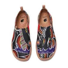 Men Size 6-11 UIN Slip On Shoes Canvas Comfortable Loafers "Crocodiles"