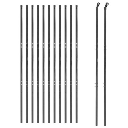LAPOOH Maschendrahtzaun Anthrazit 1,6x25 m Verzinkter Stahl, Volierendraht, E9M3 - Bild 3 von 5