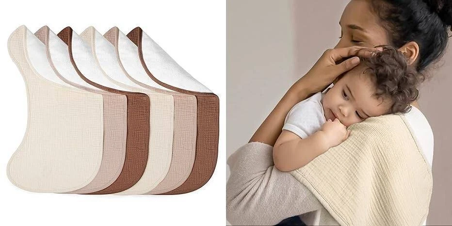 Paños de muselina para eructar para bebés: Paños grandes para eructar 100 %.2024