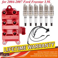 FD498 Ignition Coil + Spark Plugs & Wires for 04-07 Ford Freestar 3.9/4.2L DG485