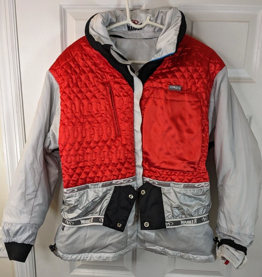 Marker, women's, evolution ski jacket, silver, hood in collar, size 12 - Image 3 of 4