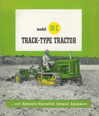 Brochure for Vintage John Green MC Crawler Tractor Track Bulldozer Implement