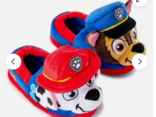 Nickelodeon Paw Patrol Plush size 7-8 Slippers  Chase & Marshall Red & Blue NWTj - Picture 1 of 4