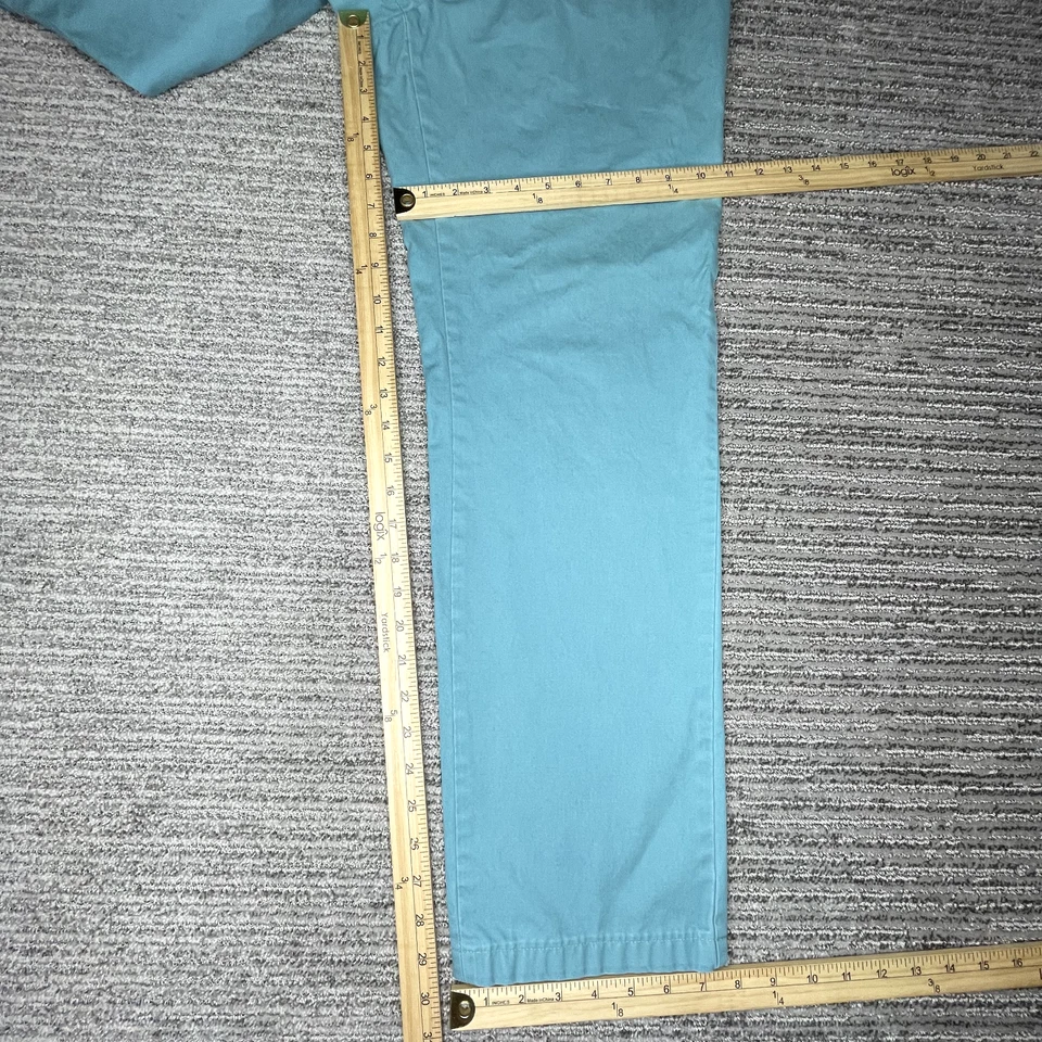 Bloomingdales Size 33w/34L Mens Pants Straight Casual Mid Rise Teal - Image 2 of 4