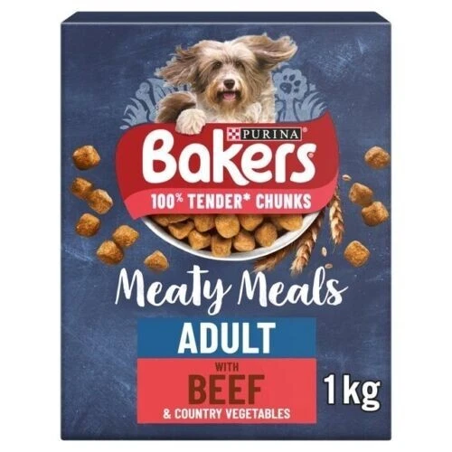 Bakers Meaty Dog Meals Adult Tender Chunks with Tasty Beef Complete dog Food
