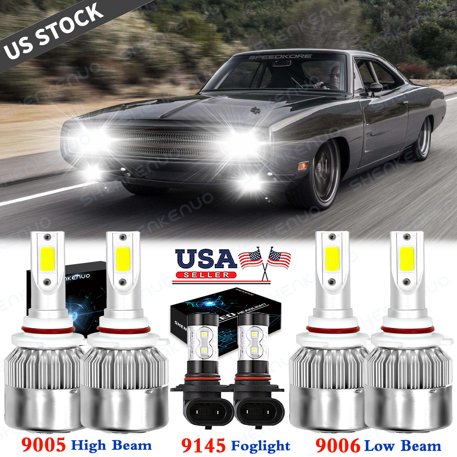 6000K White LED Fog Light Bulbs 6-Piece LED Headlight & Fog Light Bulb Kit For 2006-2009 Dodge Charger - Super Bright 6000K White 2006 Dodge Charger Rt Headlights 6000K White LED Fog Light Bulbs 6-Piece LED Headlight & Fog Light Bulb Kit For 2006-2009 Dodge Charger - Super Bright 6000K White 2006 Dodge Charger Rt Headlights