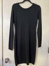 Marc New York Andrew Marc Black S Sheath Sweater Dress Back Zip Long Sleeve