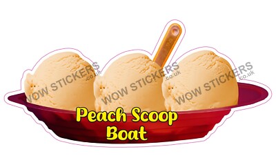 Eiswagen Aufkleber Pfirsichschaufel Eis Boot Eisbecher Trailer Decals