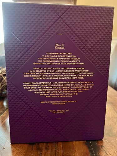 Crown Royal 18 Jahre extra seltene magnetische Box, Tasche und Flasche - Bild 10 von 11