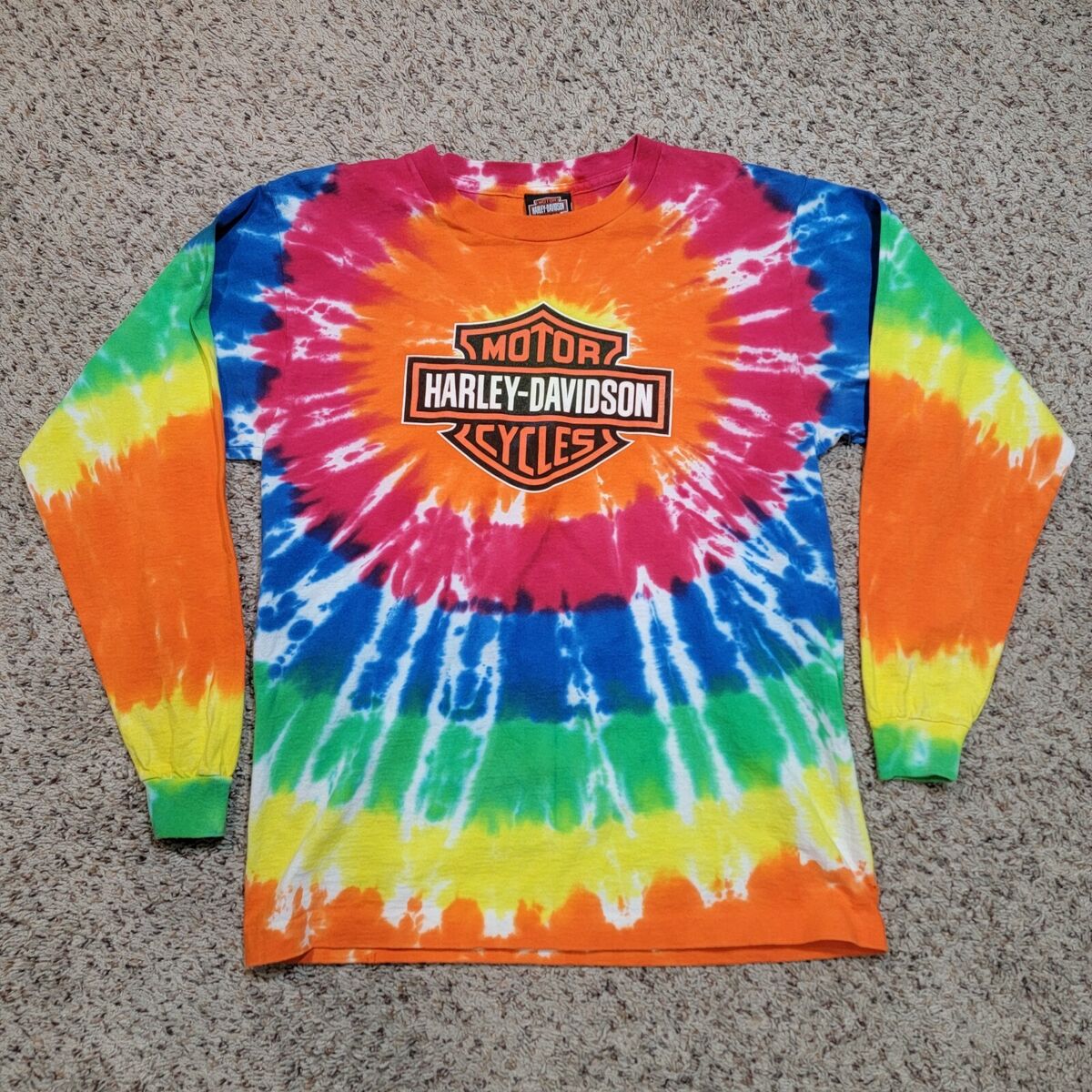 HARLEY DAVIDSON VINTAGE 2002 RAINBOW TIE DYE TEE, YOUTH SIZE HARLEY DAVIDSON VINTAGE 2002 RAINBOW TIE DYE TEE, YOUTH SIZE