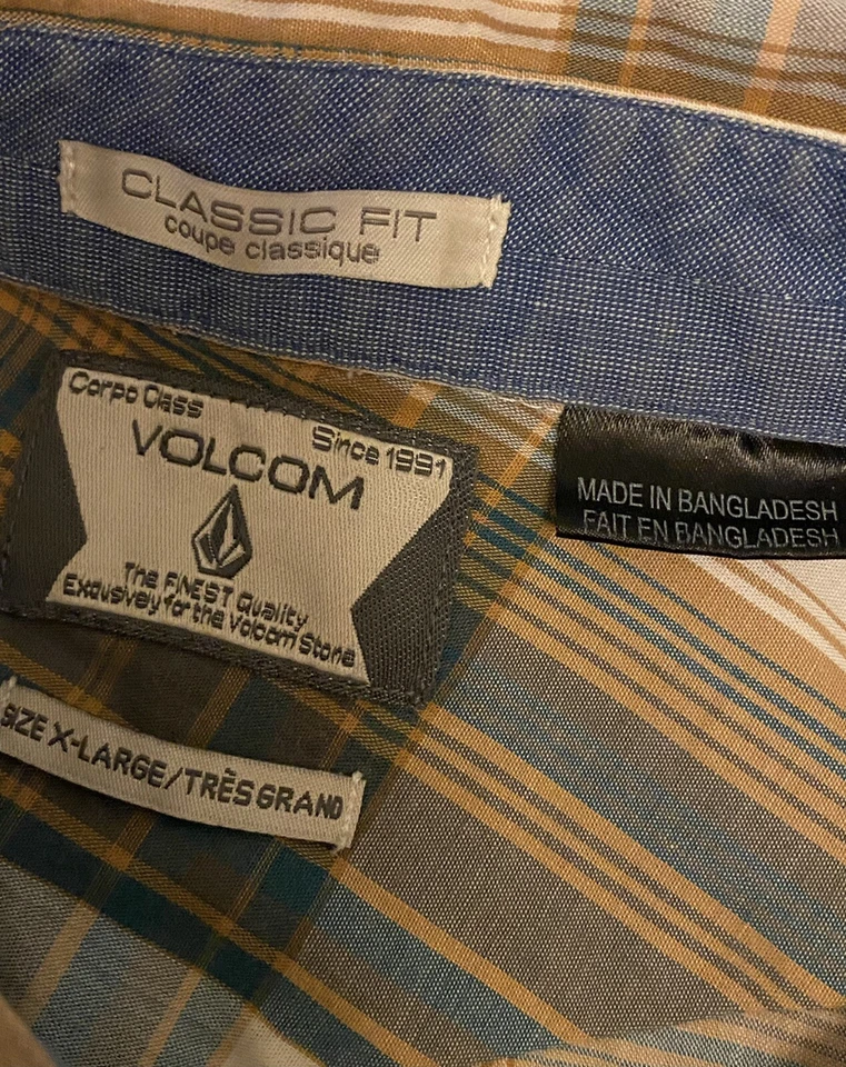Volcom Plaid Long Sleeve Botton Up Classic Fit Shirt XL - Image 3 of 3