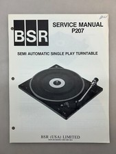 BSR P207 Original Service Manual Free Shipping