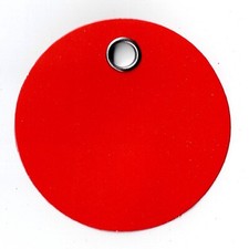Red Circle Tag, 2" Diameter, Tyvek, Plain w Metal Reinforced Hole - 25 /Pack