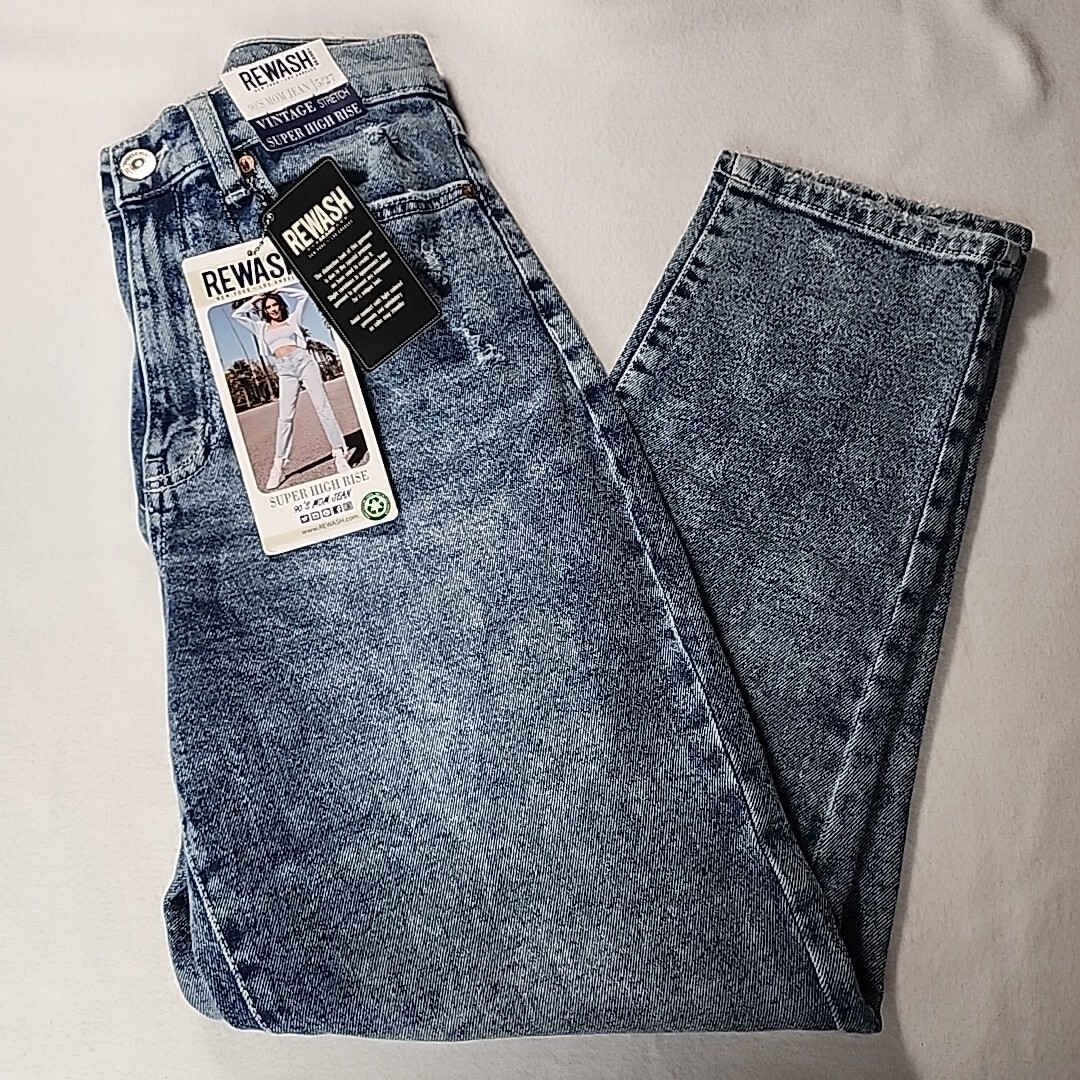 Rewash 90s Mom Jeans Super High Rise Size 5/27 Vintage Steretch Tappered Leg