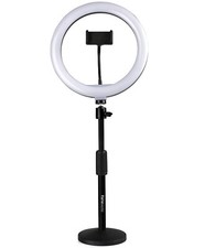 Gator Frameworks 10-Inch Ring Light Round Base Desktop Stand W/ Phone Clamp