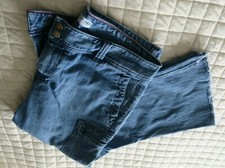 Tommy Hilfiger Womens Cropped Raw Hem Wide Leg Jeans size 16 fits like 14