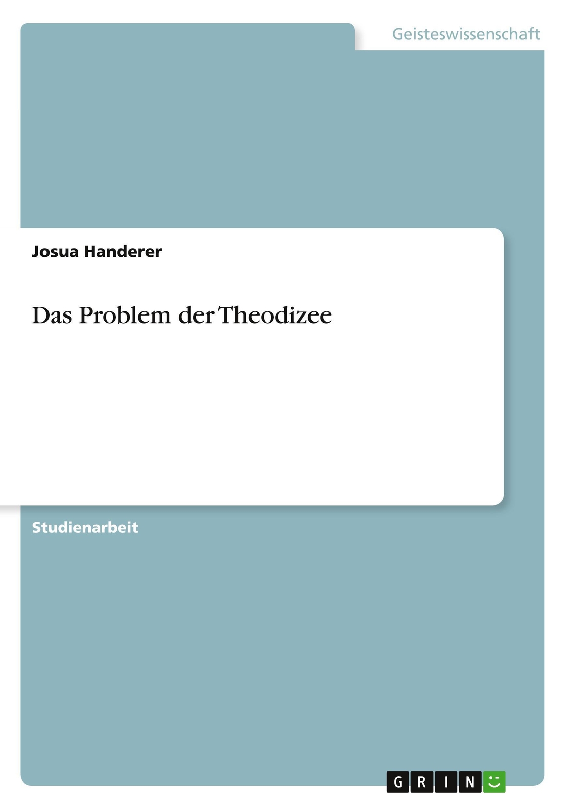 Thumbnail - Josua Handerer | Das Problem Der Theodizee | Taschenbuch | Deutsch