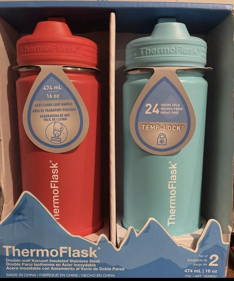 Thermoflask 16 Oz Stainless Steel Insulated Water Bottles,, 53 OFF