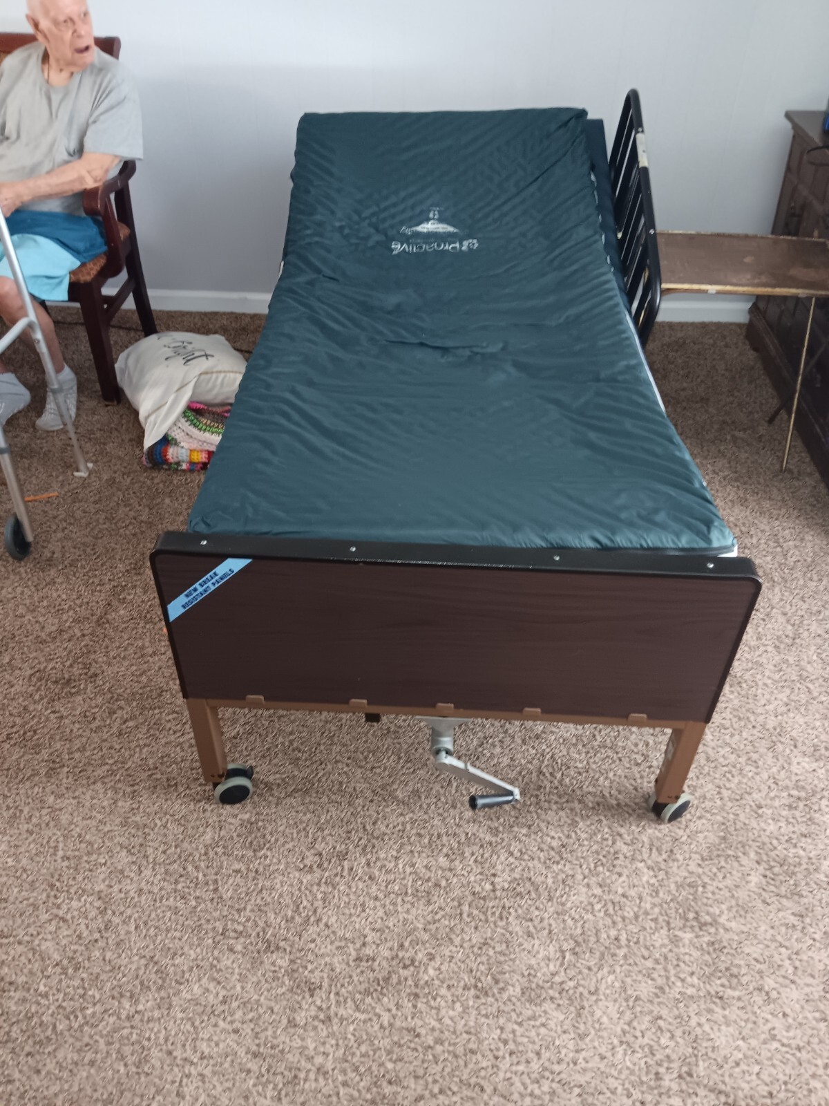Drive Innerspring Drive Medical Delta Full Electric Bed with Half Rails and Innerspring ...