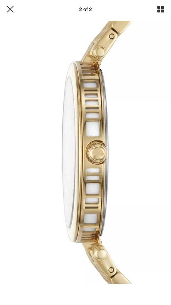 Kate Spade New York Varick Bracelet 36mm Watch Gold Bracelet Striped Face 2.75” Women main image 3