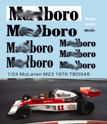 1/24 fehlende Decals für McLaren M23 1976 James Hunt TB Decal TBD548
