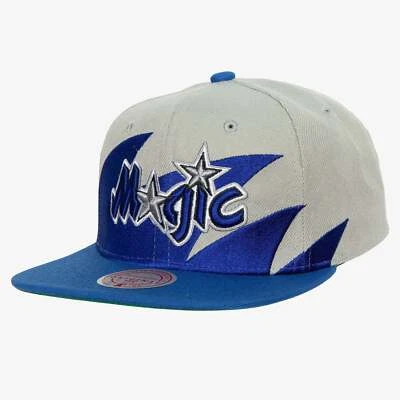 MENS MITCHELL & NESS NBA SHARKTOOTH SNAPBACK HWC MAGIC - GREY-BLUE