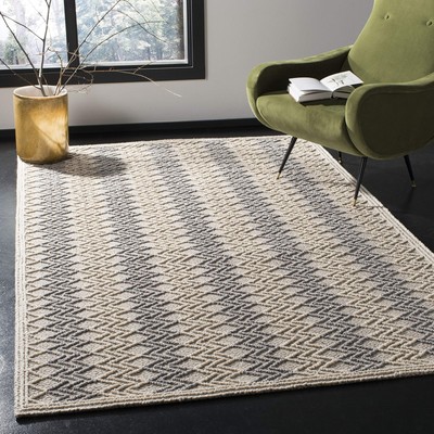 Trace Collection Accent Rug - 3' x 5', Blue & Black, Handmade Wool, Ideal for...