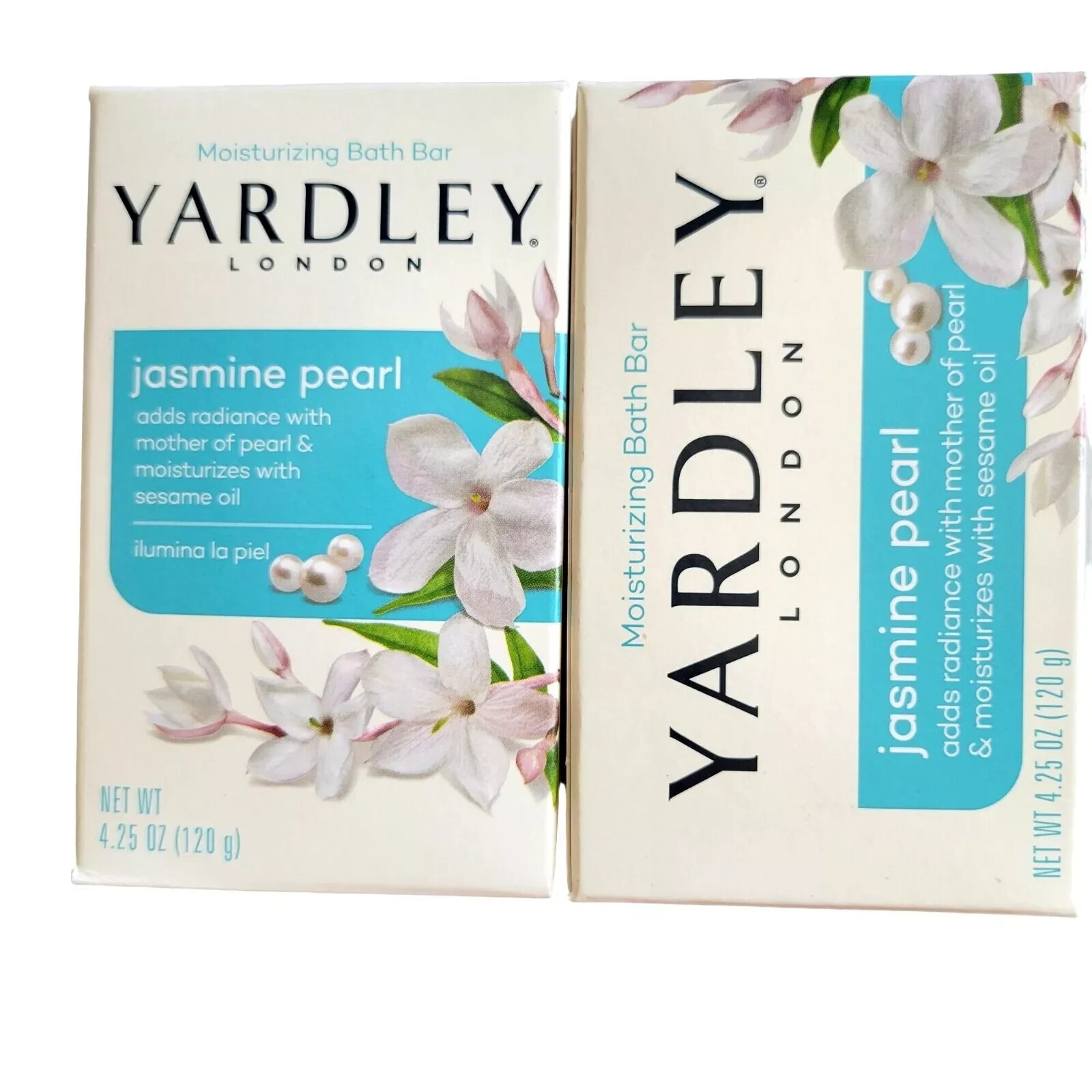 2 Кусочка мыла Yardley Jasmine Pearl Yardley London Bars по 4,25 унции, ЛОТ ИЗ 2 ШТУК.