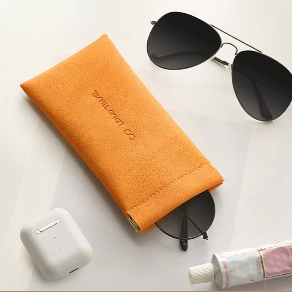 PU Leather Glasses Case Small Coin Purse Sunglasses Storage Bag Cosmetic  Bag