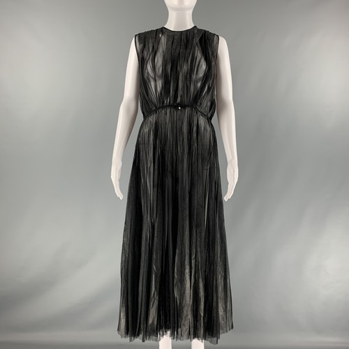 Robe Noire Monoprix Femme Taille 36 - Effet Plissé, évasée, Neuve Sans étiquettes