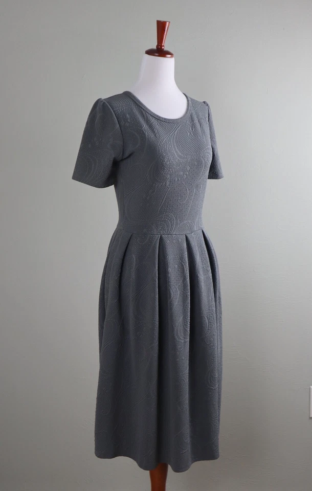 LULAROE текстурированный пейсли выбитый эластичной плиссированные Амелия платье размер маленький - Изображение 2 из 4