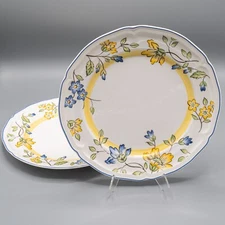 Villeroy & Boch Toscana Dinner Plates Flower Rim 10 1/2" - Pair -FREE USA SHIP
