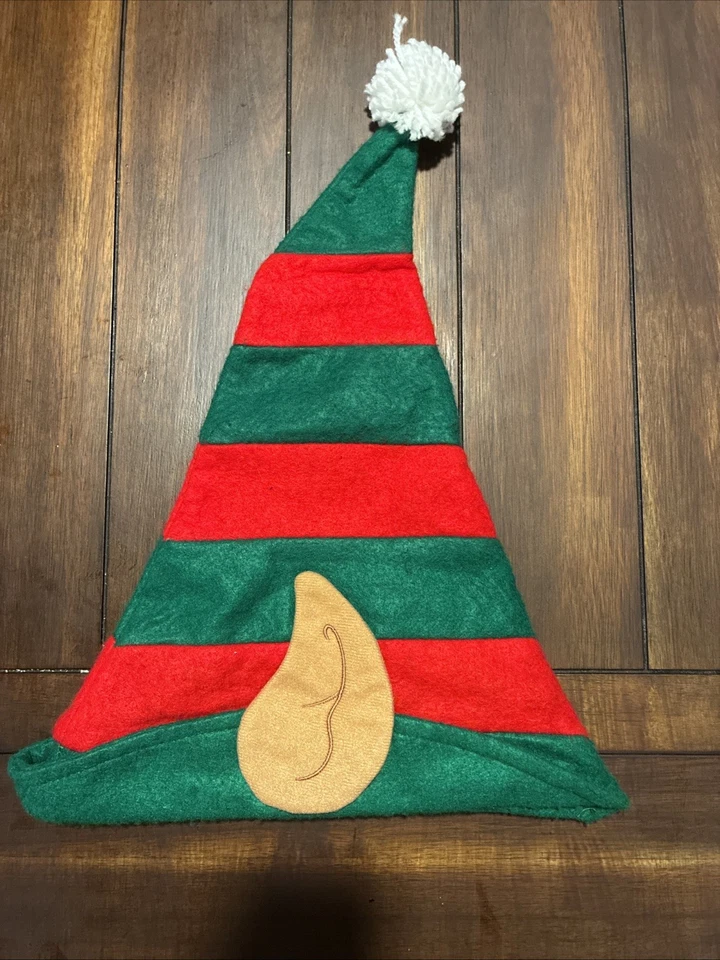 Sombrero de Elfo de Papá Noel Sombrero Rojo Verde Con Orejas de Elfo Navidad Novedad Vacaciones Foto 2 de 3