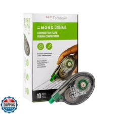 Tombow 68720 MONO Original Correction Tape, 10-Pack. Easy To Use 